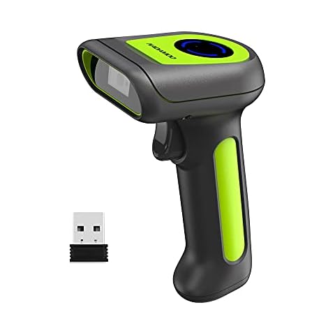 NADAMOO Cordless Barcode Scanner, 2D 1D QR USB Handheld Barcode Reader, 5000mAh Largest Battery Capacity, Longest Battery Life,150m Range Cover