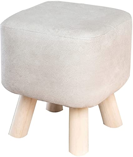 Reposapiés Plegable, Taburete bajo, reposapiés pequeño con tecnología de Tela tapizada y Madera Maciza Resistente para sofá, Escritorio, Oficina, Sala de Estar, decoración del hoga
