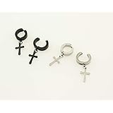 Olive-G イヤリング フェイク ピアス クロス 十字架 イヤーカフ 2色 ペア かっこいい