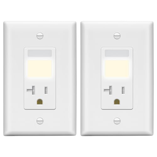 Prise de courant PIR avec temporisation réglable et lumière LED LIDER lot de 2
