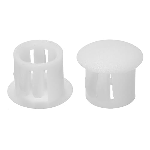Image of PATIKIL Hole Plugs Plastic, 100 Pcs 10mm(3 /8 inch) Screw Bumper Hole Plug Flush Snap Type Round Hole Cover Caps for Round Holes Cabinet Furniture Kitchen, White