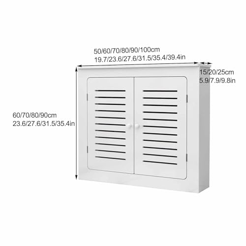 Armoire de sol de salle de bain et cache radiateur blanc - 7