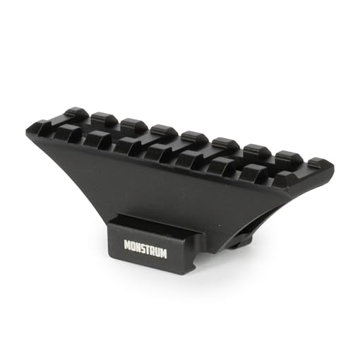 Monstrum Razorclaw Ultralight Picatinny Riser Mount with Recoil Stop Base | 8 Slot Length | High Profile (1.0 inch Height)