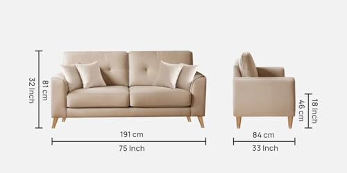 Image of Velvet Contemperory Sofa with Cushion Chaise Lounge Sectional Sofa Perfect for Living Room & Bedroom Guests Home & Office (Camel Colour, Three Seater)