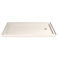 DreamLine SlimLine 36 in. D x 60 in. W x 2 3/4 in. H Right Drain Single Threshold Shower Base in Biscuit, DLT-1136602-22