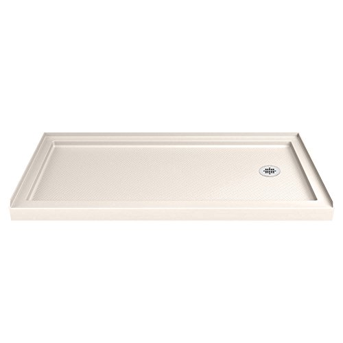 Image of DreamLine SlimLine 36 in. D x 60 in. W x 2 3 /4 in. H Right Drain Single Threshold Shower Base in Biscuit, DLT-1136602-22