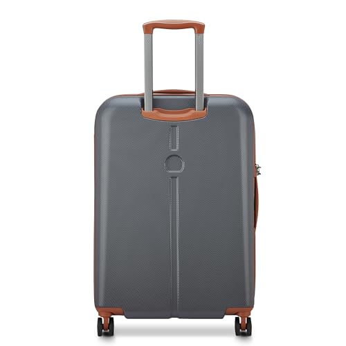 Image of DELSEY PARIS Lucette 66 cms Medium Check-in ABS /Polycarbonate Hard Sided 8 Wheels and Expandable Spinner Suitcase /Trolley Bag for Travel with TSA Lock- Anthracite
