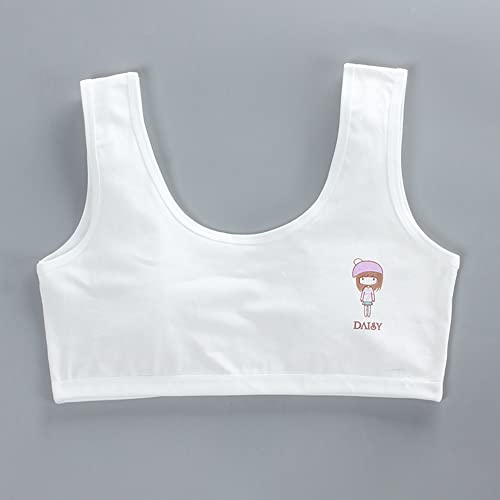Training Bras for Girls Seamless Bralettes Sports Vest Thin Soft Breathable Seamless Bras Girls 8-14 Age, 4 Pack, White2