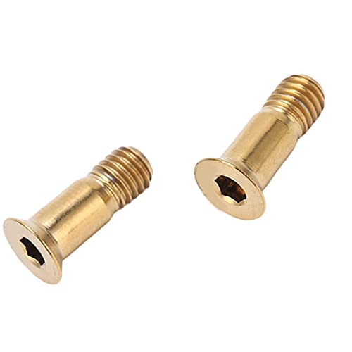Rear Derailleur Guide Wheel Screws Titanium Alloy High Strength Lightweight Durable Reliable Performance for Road Mountain Bikes M5x14.2mm Flat Head Hollow Gold Color 2 Pack2