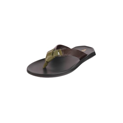 Image of Mochi Men Leather Dual-Tone Slip-On Casual Slippers (16-998)