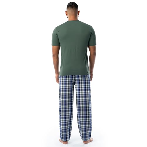 IZOD Men's Short Sleeve Jersey Top and Printed Pants Pajama Sleep Set2