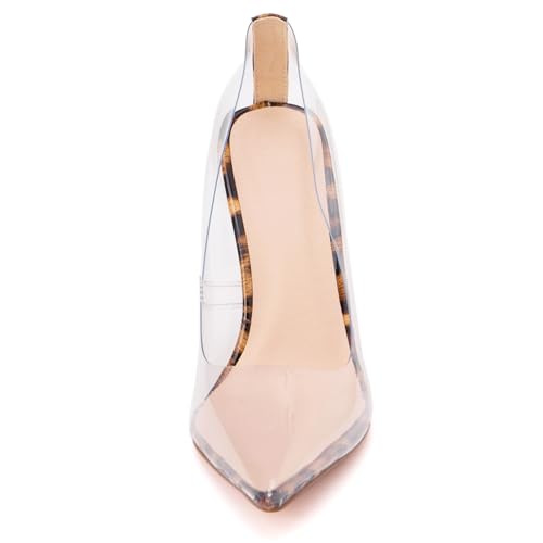 Transparent Pointed Toe Womens Stiletto Heels Pumps4