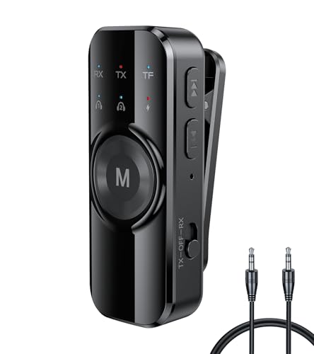 Bluetooth Transmitter for TV Dual Link, Airplane Bluetooth Adapter for 2 Headphones, 3.5mm Wireless AUX Adapter for Car/Gym/PC, Hands-Free Calls TSNAM
