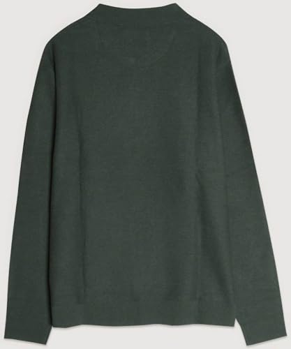 Men's Sweaters - Men's Hunter Green Collared Knit Sweater2