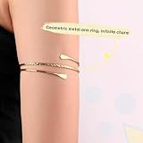 JFGDVW Gold Arm Cuff, Arm Bracelet, Arm Bangles, Gold Cuffs, Upper Arm Cuff, Minimalist Style Bangle Open Armlets, For Birthdays, Anniversaries, Mother Day or Christmas - Image 5