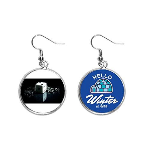 Pendientes de dados con foto personalizados en cadena para invierno