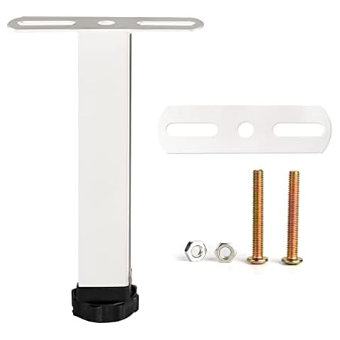 Bed Adjustable Legs, 14inch Metal Furniture Support Legs Foot Retractable Heavy Duty Bed Center Frame Slat Support Leg,Suitable for Cabinet Sofa Bed Frame Replacement Parts 1 Pcs((White) Cover