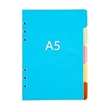 Beschreibbare Registerkarten-Teiler Hochleistungsring Binder 5pcs gefärbt mit Tabs Kunststoff-Index-Separatorseiten für 6-Ring-Macaron Pastell-Seite A5