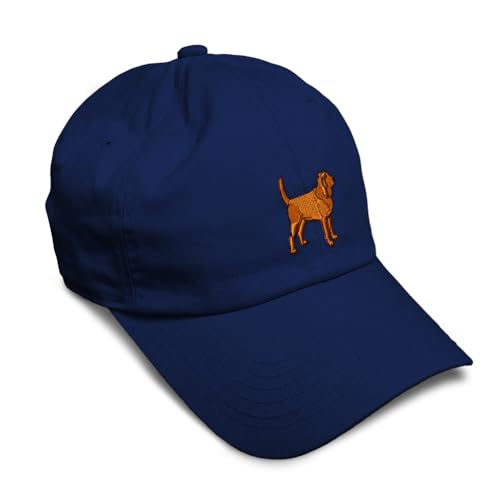 Speedy Pros Soft Baseball Hat Embroidered Bloodhound Sleuth Dogs Saint Hubert Hound Men & Ladies Cap Cotton Navy Design Only