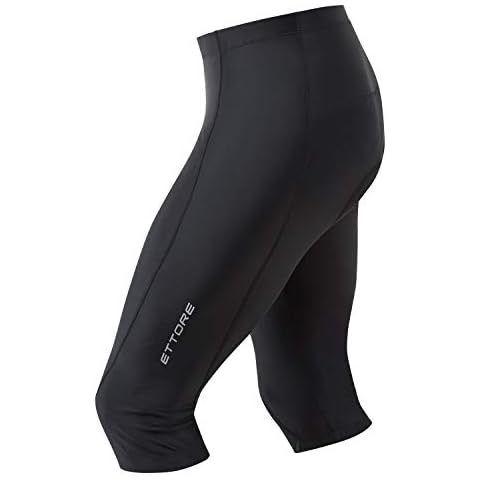 Ettore Mens Gel Padded 3/4 Three Quarter Length Cycling Shorts Road Bike Breathable Quick Dry Bicycle - Dart - XXL Black Cover