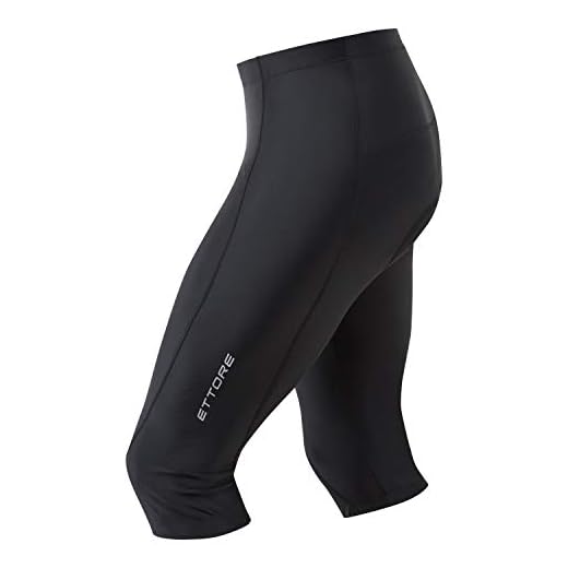 Ettore gelvadderade 3/4 långa cykelshorts vägcykel andas snabbtorkande cykel – dart Svart L (32-34" Waist)