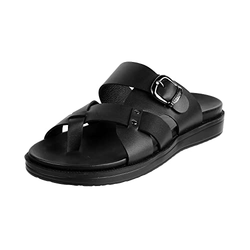 Image of Metro Men Leather Thong Slipper | Chappal | Open Sandal