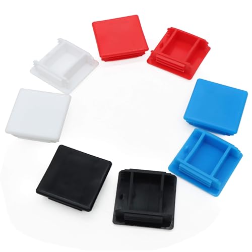 Image of 12 Packs 1-5 /8 inch X 1-5 /8 inch Plastic Safety Low Profile End Caps for Unistrut Channel, Black