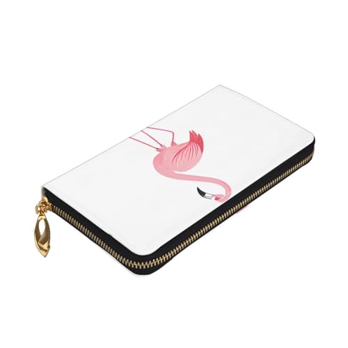(Flamingo) Print Women's Long Wallet Clutch with Zipper Multiple Card Slots Coin Pocket Elegant Ladies Purse3