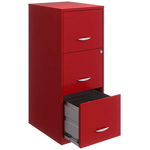 Hirsh Industries Space Solutions 3 Drawer Metal Vertical File Cabinet With Lock Lava Red #TOP2