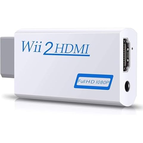 HDSUNWSTD Wii to HDMI 1080P Converter Wii2HDMI Adapter 3.5mm Audio Video Output Full HD 1080P Output Cover