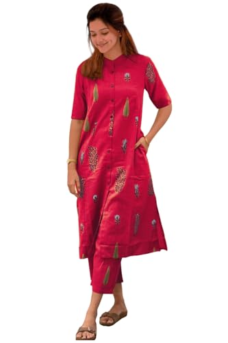 ANNI DESIGNER Women's Rayon Viscose A-Line Printed Kurta with Pant