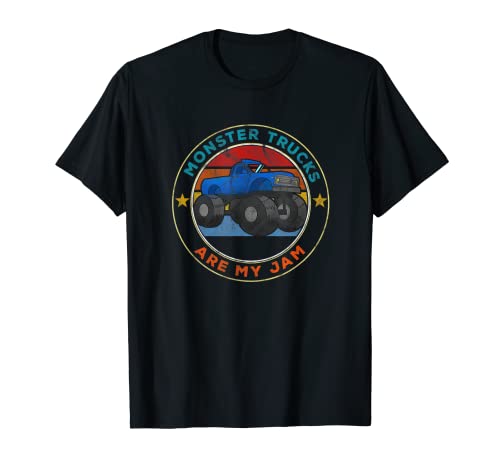 Monster Truck Are My Jam Vintage Retro Sunset T-Shirt