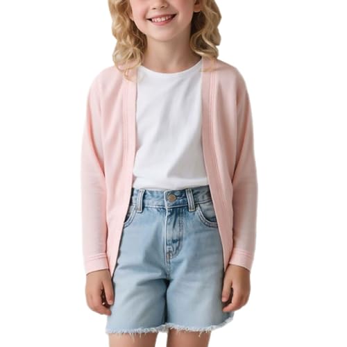 Cute Sweaters for Girls Casual Open Front Cropped Knit Lightweight Cardigan Trendy Long Sleeve Shrug Kids Clothes