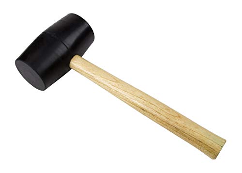 Herco Rubber Mallet - Hammer - Black Solid Rubber Head - Hickory Handle - Made in USA - Size 1