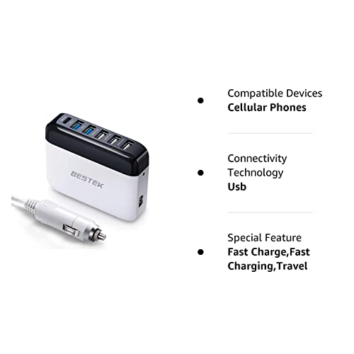 Car Usb Charger Fast Charge 86W 9A Quick Charge 3.0 & Usb-C Pd Car Charger Adapter With Smart Identification For Cell Phones, Tablets And Other Usb Devices #TOP7