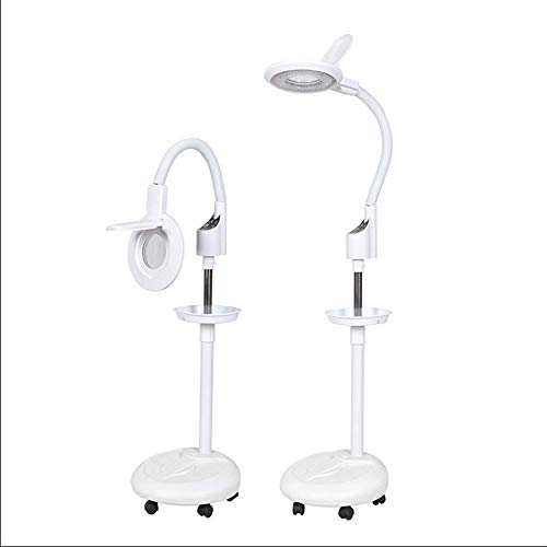 BECKY Lupa Estetica con Luz,Lámpara De Pie Lámpara De Pie 120 LED 16 Veces Lupa Luz Suave Shadowless Luz Fría Tatuaje De Uñas Belleza [Clase de eficiencia energética A]