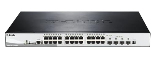 Image of D-Link 28-Port Gigabit Stackable Smart Managed PoE+ Switch with 10G Uplinks-24 PoE+ (370W) + 4 10GbE SFP+ Ports-L2+ /L3 Lite-VLANs Web Managed Surveillance Mode-Follows TAA /NDAA(DGS-1510-28XMP)