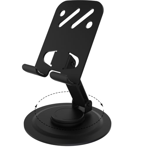 Adjustable Metal Cell Phone Stand, 360° Rotation Fully Foldable, ...