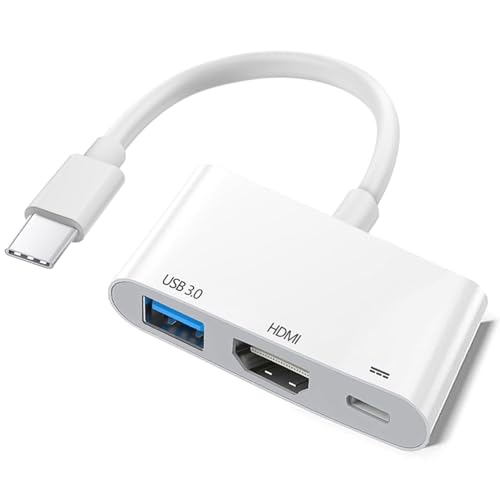 Image of Apple USB C to HDMI Multiport Adapter for iPhone 15 16 17, 4K@60Hz MFi Certified Type-C Digital AV Dongle with HDMI, USB 3.0, 100W PD Ports Compatible with MacBook Pro Air, iPad Pro, Galaxy 26 25