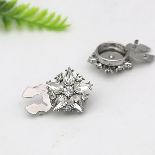 Gemelos desmontables que transforman camisas normales en puños elegantes con strass 6