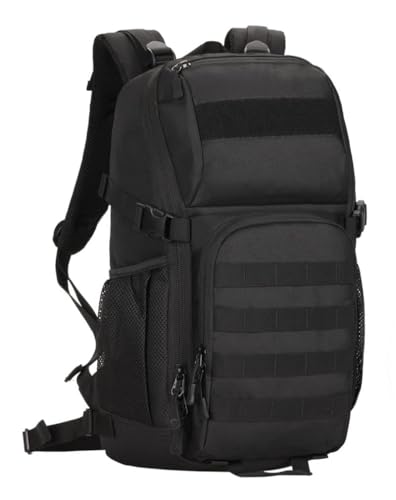 Image of HUNTVP Tactical Backpack Military MOLLE Backpack Hunting Rucksack Gear Assault Pack 25L WR(Black)