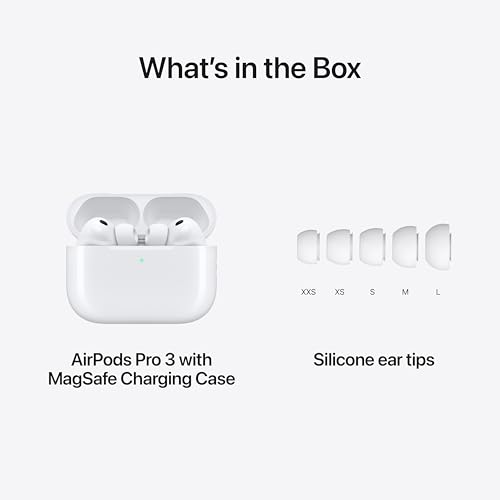 Image of Apple AirPods Pro 3 Wireless Earbuds, Active Noise Cancellation, Live Translation, Heart Rate Sensing, Bluetooth Headphones, Spatial Audio, High-Fidelity Sound, USB-C Charging