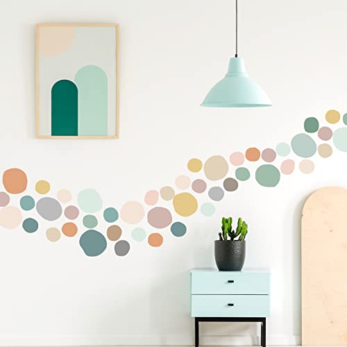 Epakh 296 Pcs Polka Dots Wall Decal Boho Rainbow Kids Playroom Wall Decor Gifts, Colorful Nursery Room Bedroom Classroom Watercolor Decal Art, Peel and Stick Modern Decor Sticker(Light Colors) - Image 6