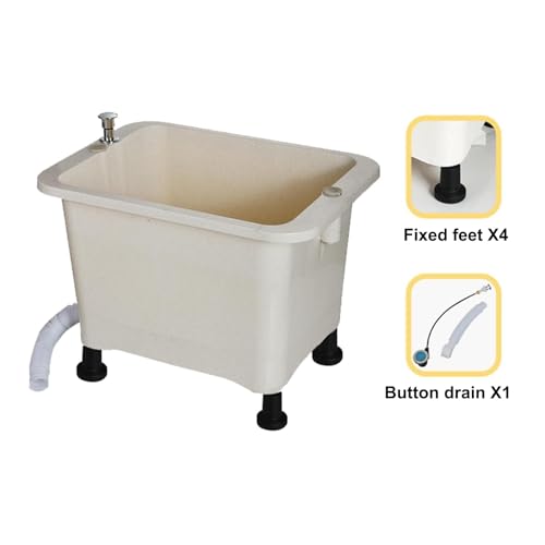 Lavabo de sol résistant pour sous-sol, évier utilitaire plastique portable - 7