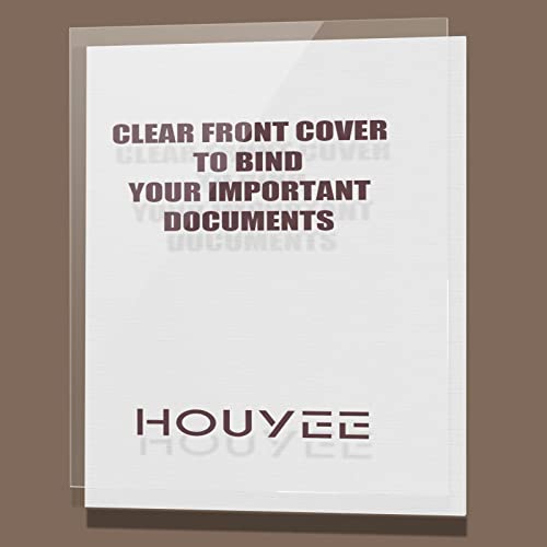Houyee 100 Pack Ultra Clear Binding Presentation Covers, Clear Report Covers, Polythylene Terephthalate,12 Mil,8-1/2 X 11 Inches, Letter Size #TOP1