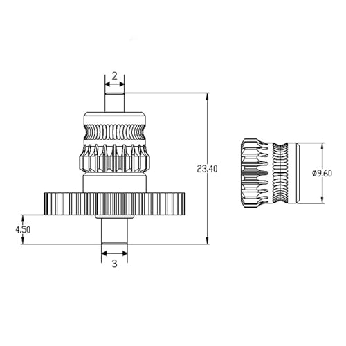 Engrenage d'extrudeuse hotend installation facile pour imprimante 3D métal