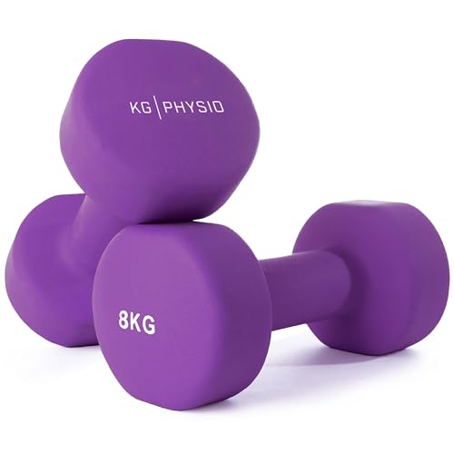 KG PHYSIO Neopren Hanteln Set - Inkl. Fitnessposter mit 32 Übungen,...