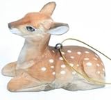 Fawn Wood-Carved Collectible Ornament Hanger, 2.75-inch