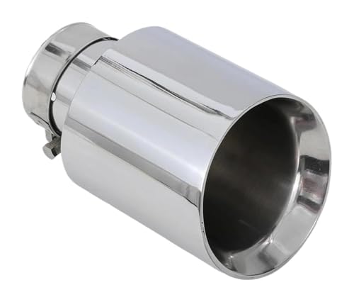 Silenciador de escape de acero inoxidable universal de 51mm a 89mm con punta biselada brillante