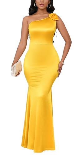 Image of FairyLove Women's One Shoulder Sleeveless Formal Ruched Bodycon Fashion Dress Belted Cocktail Dresses